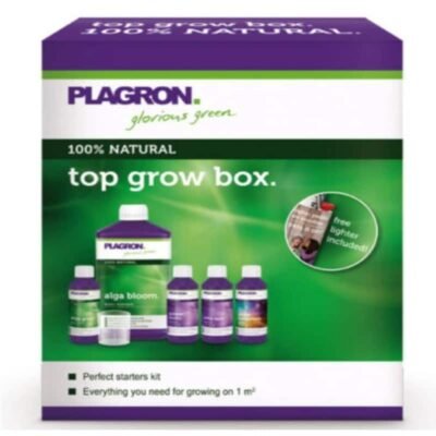 Top Grow Box 100% Natural van Plagron: Complete natuurlijke voedingsset voor gezonde en bloeiende planten.