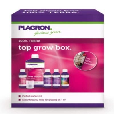 Top Grow Box 100% Terra van Plagron: Complete voedingsset voor optimale plantengroei en bloei op aarde.