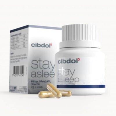 Stay Asleep Capsules van Cibdol: Natuurlijke ondersteuning voor een goede nachtrust met hoogwaardige ingrediënten.