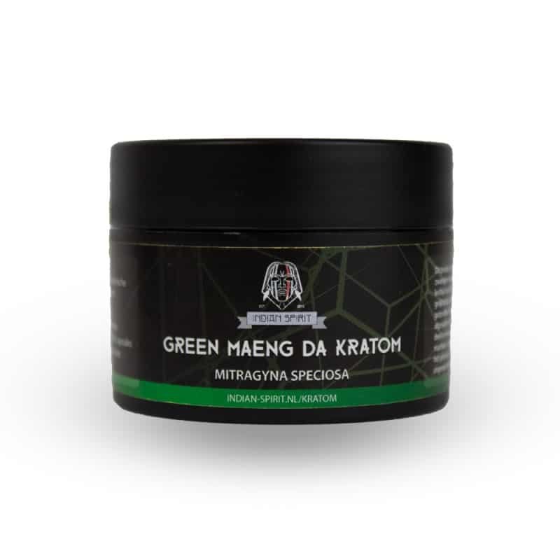 Green Maeng Da Kratom Capsules van Indian Spirit - Gemakkelijke en nauwkeurige dosering van Green Maeng Da Kratom voor energie en focus, verpakt in handige capsules.
