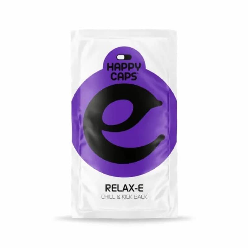 Relax E van Happy Caps - Kom tot rust en ontspan met Relax E capsules. Een natuurlijke formule om stress te verminderen en een gevoel van kalmte te bevorderen.