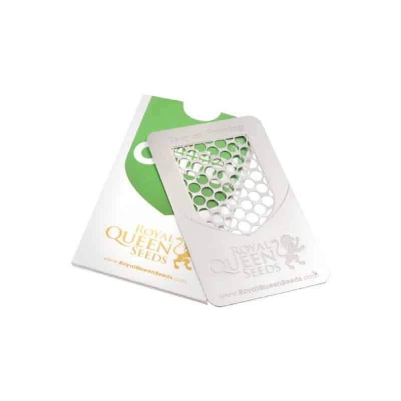 Royal Queen Seeds Card Grinder: Compacte en handige kaartvormige grinder voor een moeiteloze vermaalervaring.